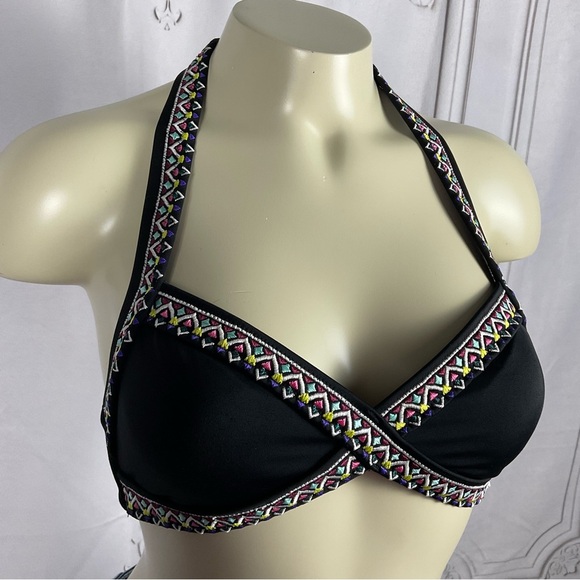 Victoria’s Secret PINK Colorful Geometric Triangle Bikini Top Small Halter Style - Picture 2 of 6